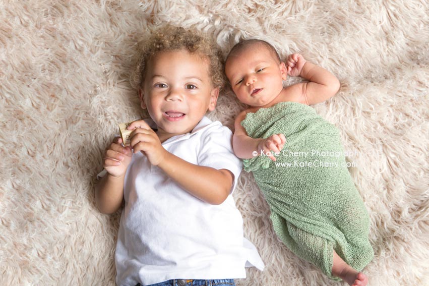 sibling newborn portraits raleigh NC wake forest Kate Cherry Photography